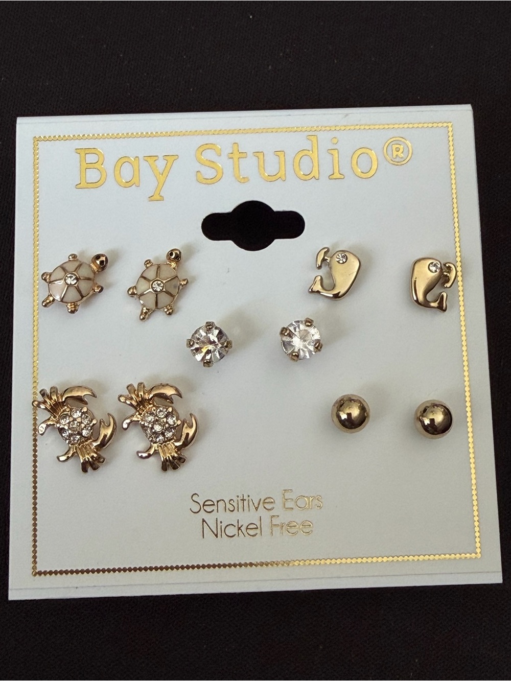 Bay Studio Gold-tone Earring Set - 6 Pairs